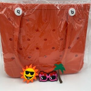 Beach bag, orange, large, tote bag, beach, pool, outdoor activities